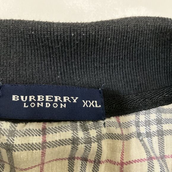 Burberry London Polo Shirt Mens XXL Nova Check Trim Placket Rubberized Logo - Picture 3 of 6